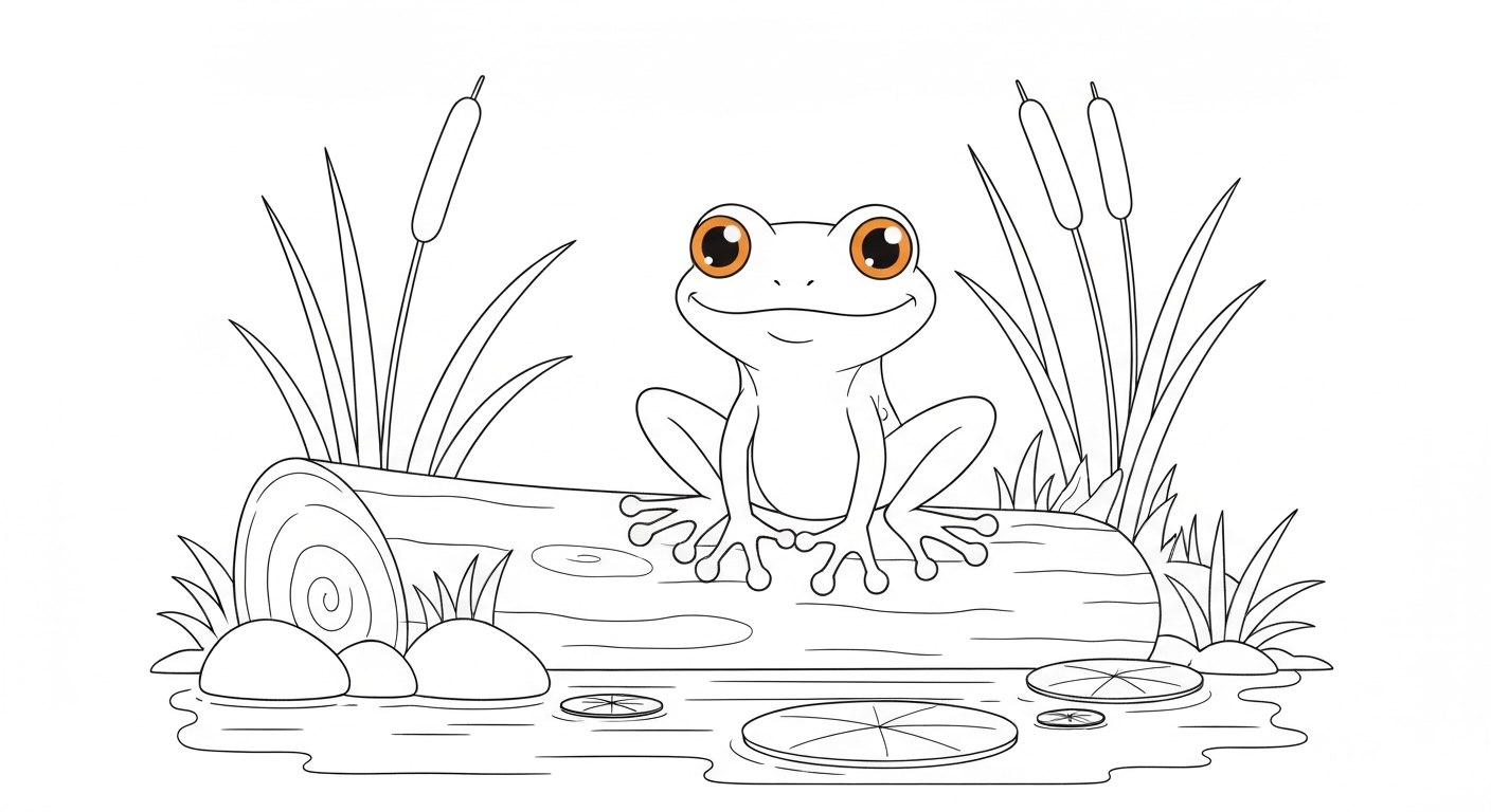 Sample illustration in Coloring Page style